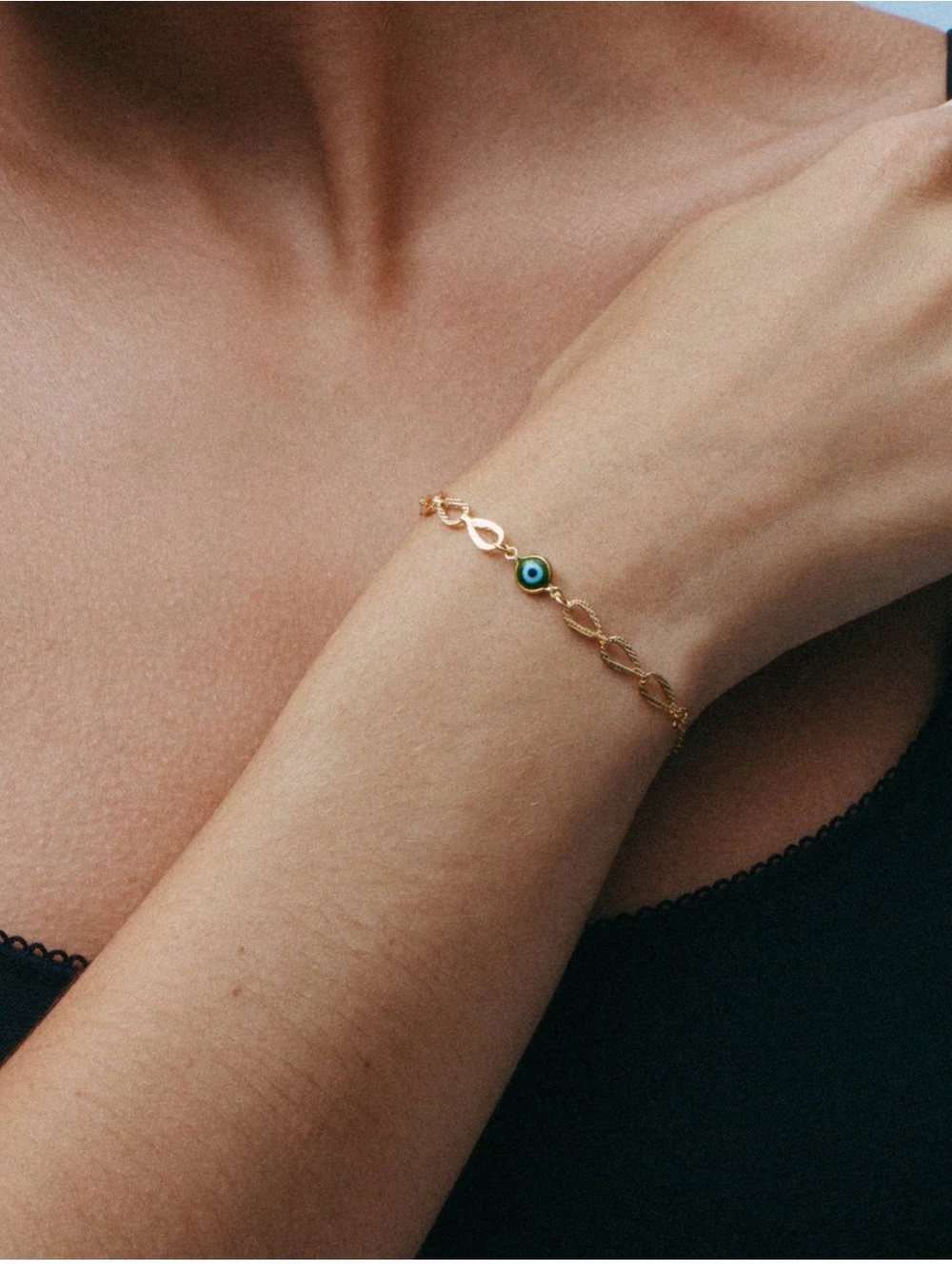 The Green Evil Eye Heirloom 18K Gold Plated Bracelet